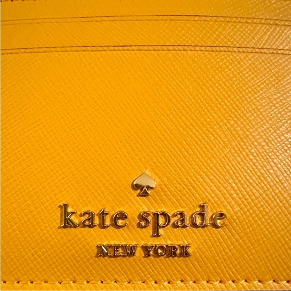 KATE SPADE Madison Daffodil Yellow Card Holder in Saffiano Leather Gold Hardware - Picture 4 of 8